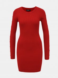 Červené pouzdrové svetrové šaty TALLY WEiJL Delta