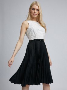 Bílo-černé plisované šaty Dorothy Perkins