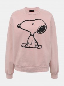 Světle růžová mikina s potiskem TALLY WEiJL Snoopy Olive