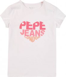 Pepe Jeans Tričko \'Bendela\' oranžová / bílá / růžová