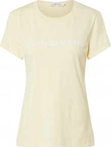 Calvin Klein Jeans Tričko \'INSTITUTIONAL LOGO SLIM FIT TEE\' žlutá