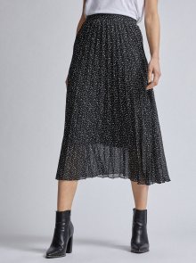 Černá vzorovaná plisovaná midi sukně Dorothy Perkins 