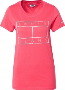 Tommy Jeans Tričko stříbrná / pink