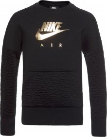 Nike Sportswear Mikina \'G NSW AIR FLC TOP\' zlatá / černá