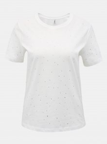 Bílé tričko s ozdobnými detaily ONLY Laguna