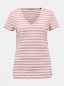 Bílo-růžové dámské pruhované basic tričko ZOOT Baseline Aliki
