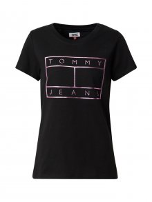 Tommy Jeans Tričko černá / růžově zlatá