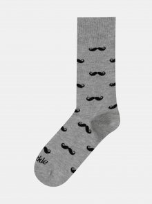 Šedé vzorované ponožky Fusakle Vousáč šedý
