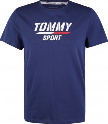 Tommy Sport Funkční tričko modrá / bílá