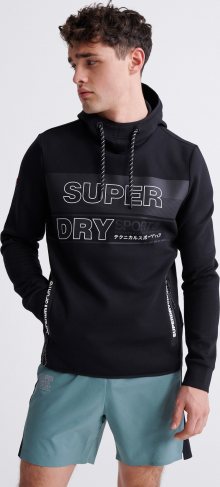 Superdry Sportovní mikina černá / světle šedá / bílá