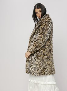Světle hnědý kabát z umělé kožešiny s leopardím vzorem M&Co