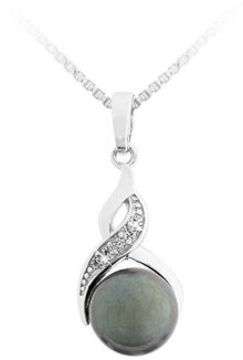 JVD Stříbrný přívěsek s tmavou perlou SVLP0171SD2P300