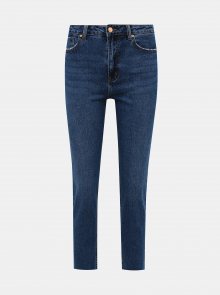 Modré zkrácené straight fit džíny ONLY Emily 
