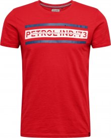 Petrol Industries Tričko červená / bílá / tmavě modrá