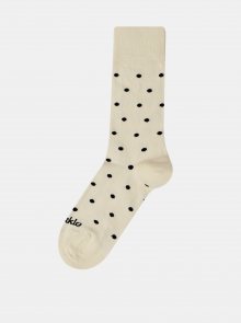 Krémové puntíkované ponožky Fusakle Puntík