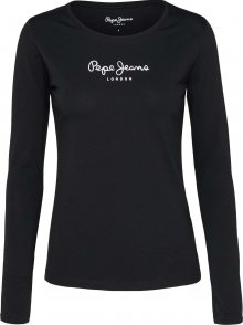 Pepe Jeans Tričko \'NEW VIRGINIA L/S\' černá / bílá