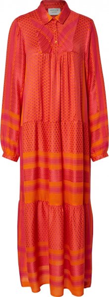 Cecilie Copenhagen Košilové šaty \'Jaqueline\' oranžová / pink