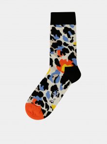 Černo-bílé dámské ponožky s leopardím vzorem Happy Socks Leopard