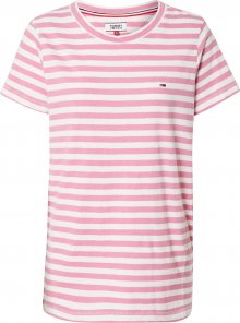 Tommy Jeans Tričko růžová / bílá