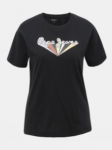 Černé dámské tričko s potiskem Pepe Jeans Brioni