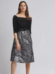 Vzorované šaty v černo-stříbrné barvě Dorothy Perkins