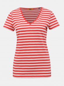 Bílo-červené dámské pruhované basic tričko ZOOT Baseline Aliki