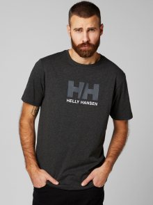 Šedé pánské regular fit tričko s výšivkou HELLY HANSEN