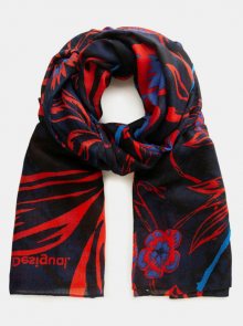 Červeno-modrý květovaný šátek Desigual