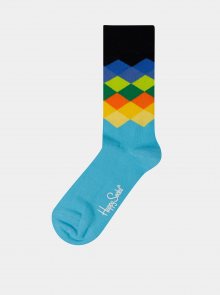 Modré dámské vzorované ponožky Happy Socks Diamond