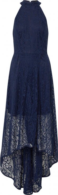 Mela London Společenské šaty \'HIGH NECK HIGH LOW LACE MAXI DRESS\' námořnická modř