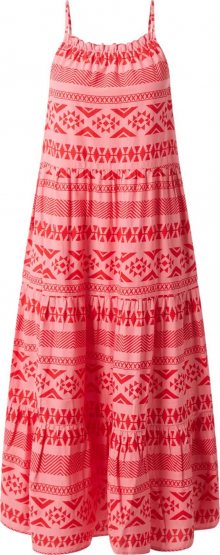 ONLY Letní šaty \'ONLLUCCA STRAP CALF DRESS WVN\' červená / růžová