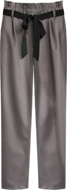 Kalhoty typu \"paperbag\" v kakaové barvě s opaskem (558ART) hnědá S (36)