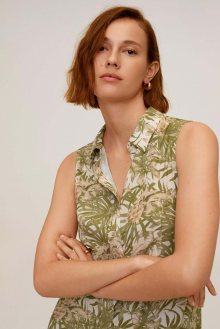 MANGO Letní šaty \'Casca\' khaki / béžová
