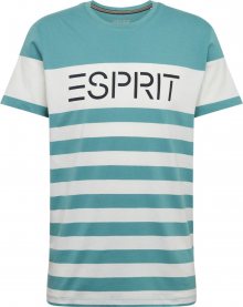 ESPRIT Tričko aqua modrá / bílá