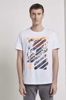 TOM TAILOR DENIM Tričko oranžová / offwhite