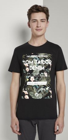 TOM TAILOR DENIM Tričko černá / mix barev