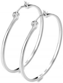 Hot Diamonds Stříbrné kruhové náušnice s diamanty Hoops DE626