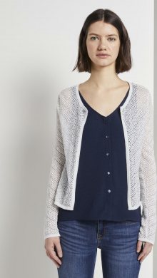 TOM TAILOR DENIM Kardigan bílá