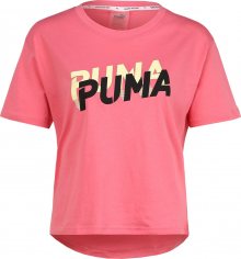 PUMA Tričko žlutá / pink / černá