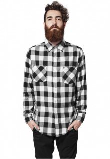 Urban Classics Checked Flanell Shirt blk/wht - S