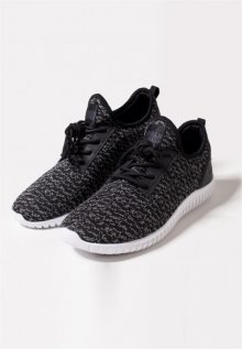 Urban Classics Knitted Light Runner Shoe black/grey/white - 36