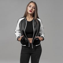 Urban Classics Ladies 3-Tone Souvenir Jacket blk/offwhite/blk - XS