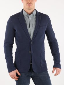 Sako Trussardi Jacket Slim Fit Jersey Knit Effect Modrá