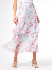 Světle růžová květovaná midi sukně Dorothy Perkins