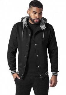 Urban Classics Hooded College Sweatjacket blk/gry - XS