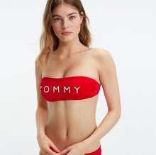 Tommy Hilfiger Plavky Essential Bandeau Červené Vrchní Díl M