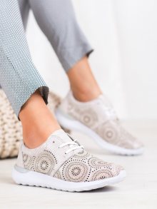 Zajímavé dámské růžové  polobotky bez podpatku
