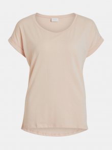Světle růžové basic tričko VILA