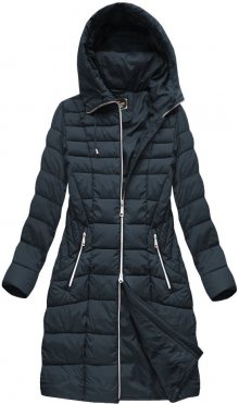 Tmavě modrá dámská zimní bunda s kapucí (7710BIG) tmavěmodrá 52