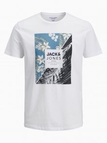 Bílé tričko Jack & Jones Tropic